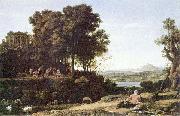 Claude Lorrain, Landschaft mit Apollo, den Musen und einem Flubgott